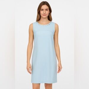 NEW- NWT Magaschoni Ice Blue 100% Silk Embellished Dress | Size 2